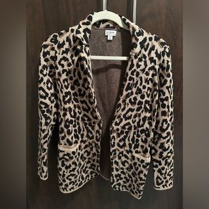 J. Crew leopard print knit blazer
